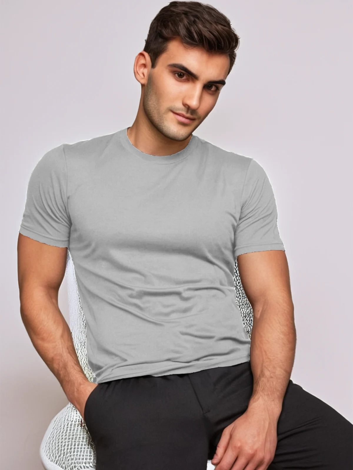 Plain Gym Grey T-Shirt