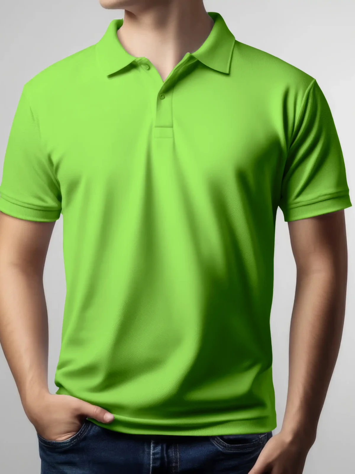 Plain Polo Parrot Green T Shirt